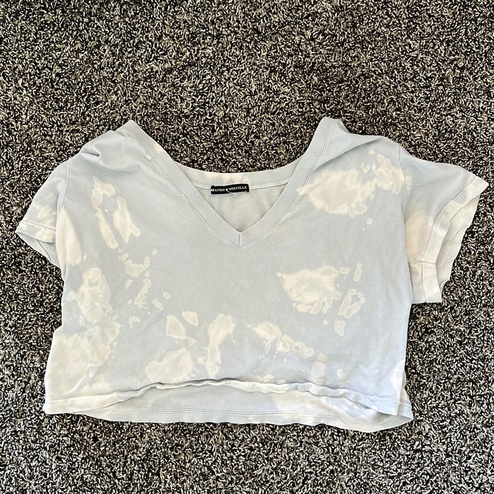 Baby Blue/White Cropped Tee